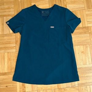 Figs Catarina 1 pocket scrub top size xs in Caribbean blue